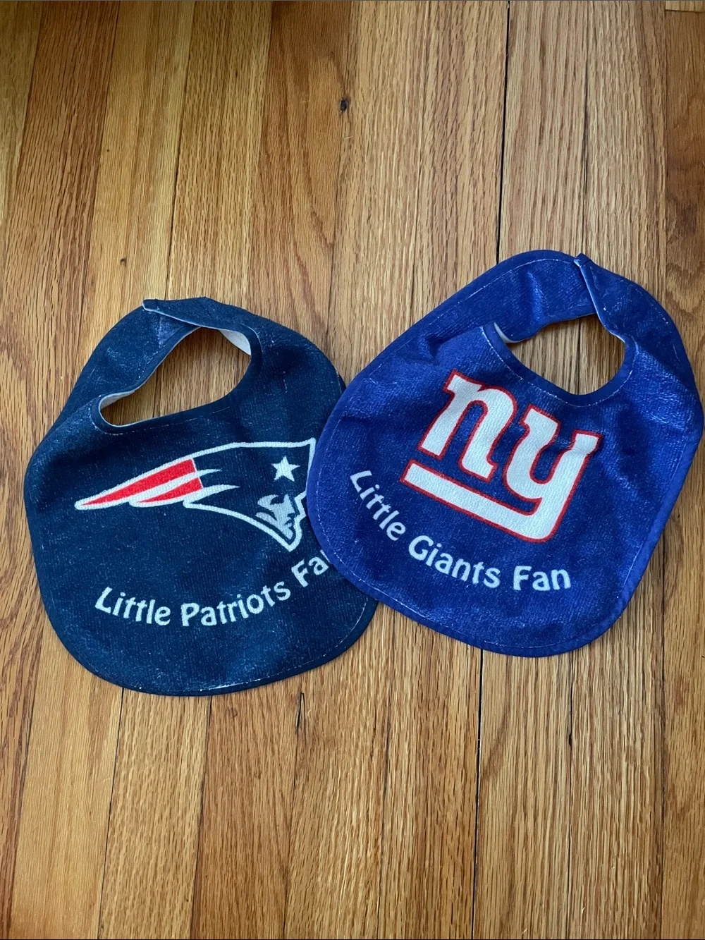NFL Baby Bibs - Navy Patriots & Royal Blue Giants Duo